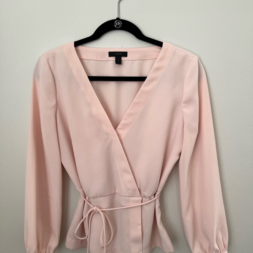 J. Crew Light Pink Wrap Blouse